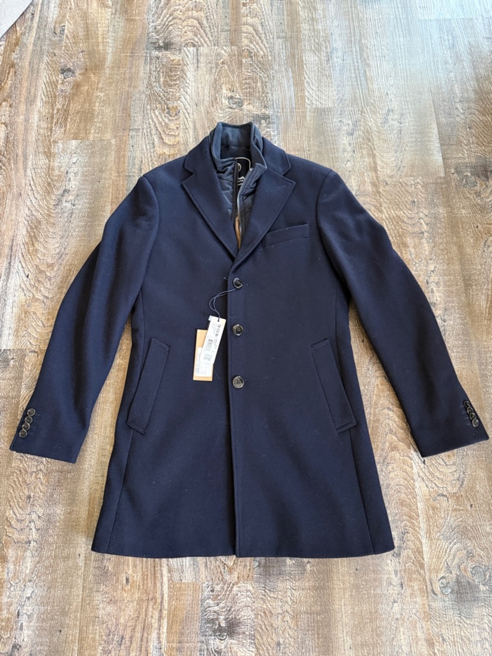 Blue Industry | Dark Navy Wool Blend Overcoat